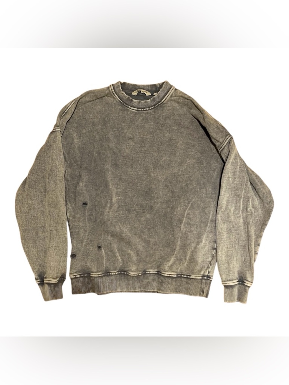 falling forward Free People distressed blue/gray sweatshirt XS